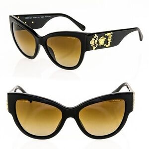 Versace Black and Gold Women's Sunglasses